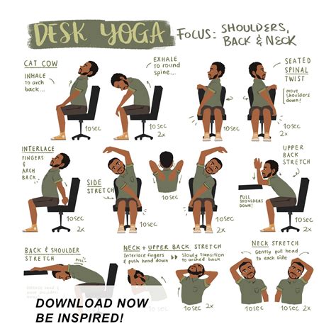 Printable Desk Yoga